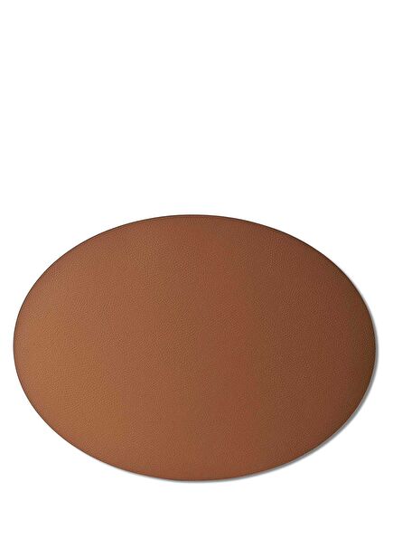 Tan Oval Leather Placemat