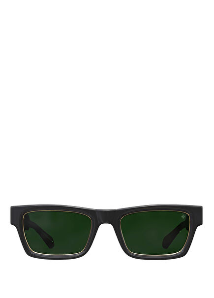 N29 Siyah Altın Yeşil Asetat Unisex Güneş Gözlüğü