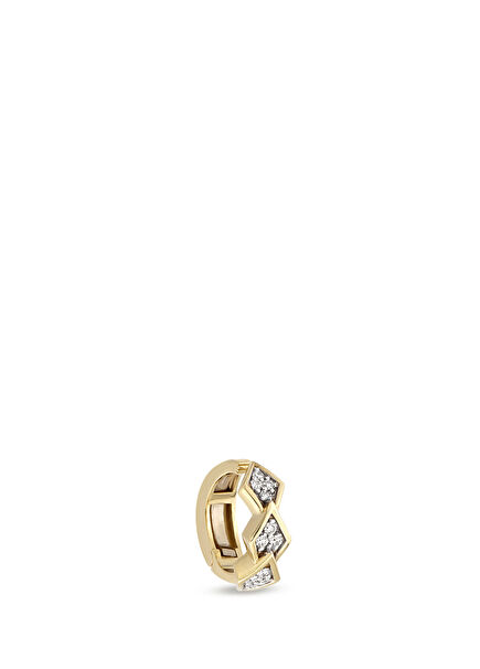Pathway Ear Cuff Pırlanta Taşlı 14 Ayar Altın Kadın Kıkırdak Küpe