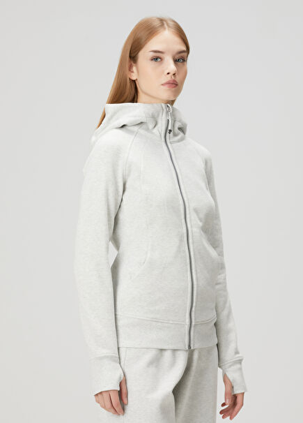 Scuba Full Zip Up Light Grey Sweatshirt