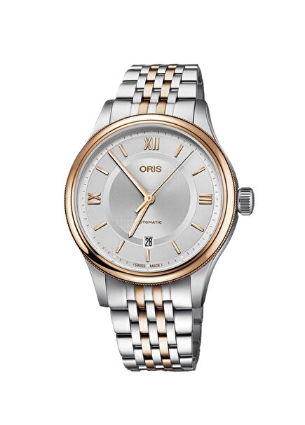 Classic Date 01 733 7719 4371-07 8 20 12 Men's watch in grey steel