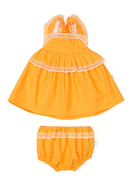 Turuncu Kız Bebek Elbise