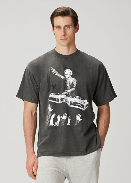 Mozart Printed Logo Detailed T-Shirt