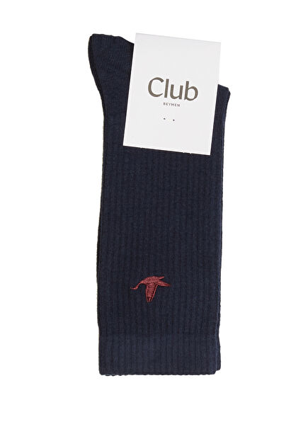 Navy Blue Goose Embroidered Men's Sports Socks