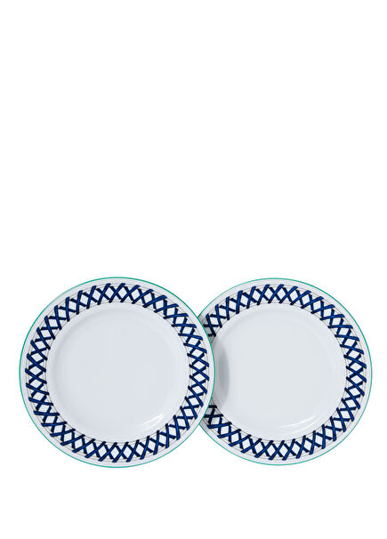 Riviera Yeşil 2li Porselen Tatlı Tabağı