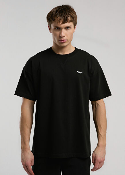 Ever Classics Siyah Arkası Baskılı Oversize Erkek T-shirt