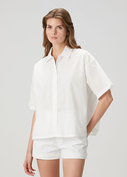 White Short Sleeve Pajama Top