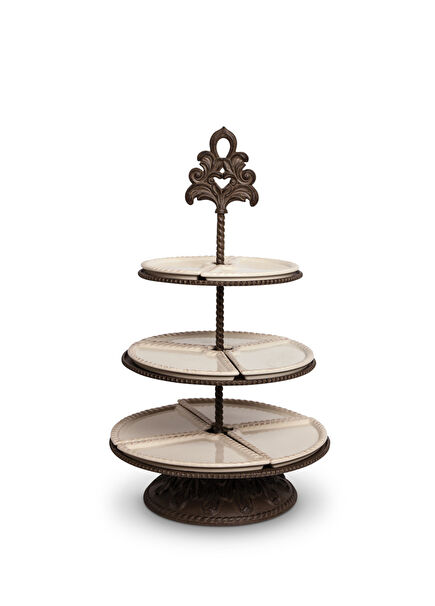 Baroque Cream Ceramic 3 Tier Server