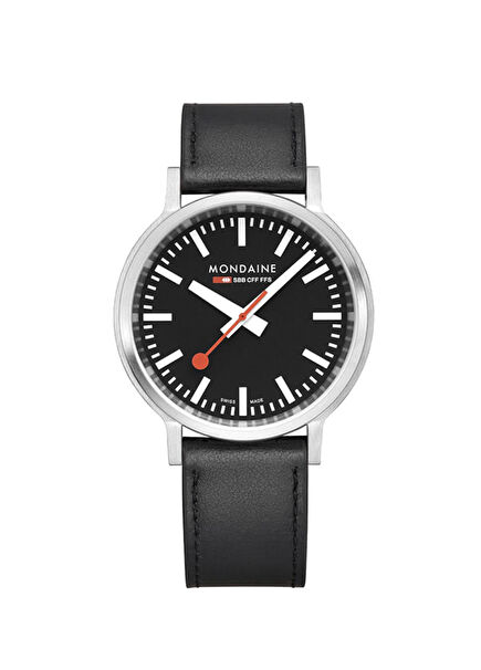 MST.41020.LBV.2SE Stop2go Black Vegan Leather Strap Siyah Deri Erkek Kol Saati