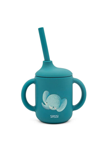 Bilge Elephant Silicone Children's Drinker with Straw