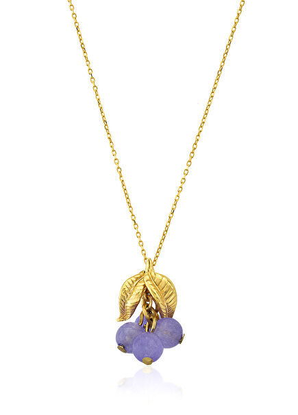 Lea Yarı Değerli Taşlı 24 Ayar Altın Kaplama Kadın Kolye