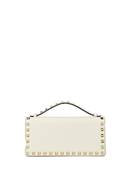 Rockstud Ekru Kadın Deri Çanta