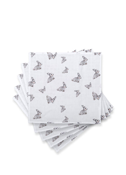 %100 Iconique Lapin 5’li Müslin Bebek Omuz Bezi
