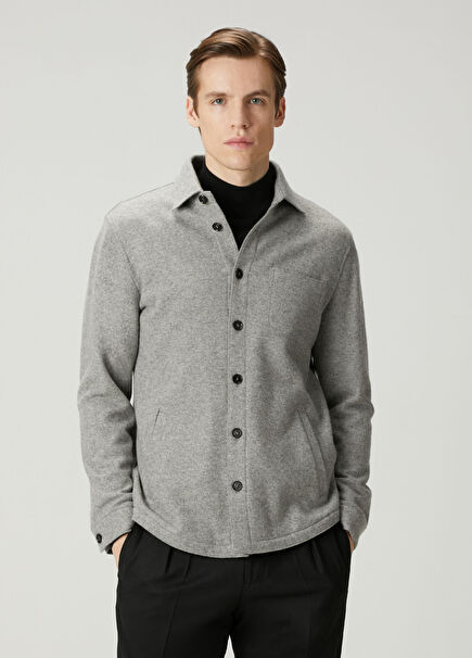 Dark Grey Cashmere Overshirt