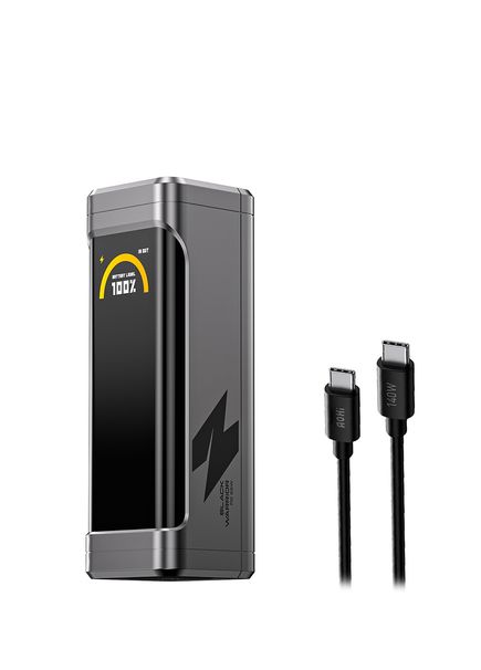 The Black Warrior 10,000 mAh 65W PD3.0 Powerbank Smart Portable Fast Charger with Digital Display