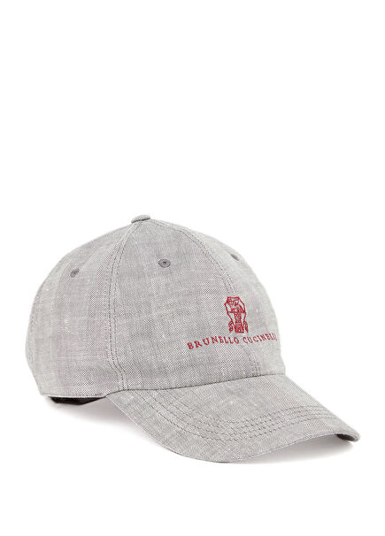 Gray Patterned Men's Linen Hat
