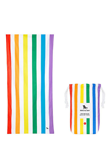 Summer Rainbow Skies Large Size Women's Beach Towel