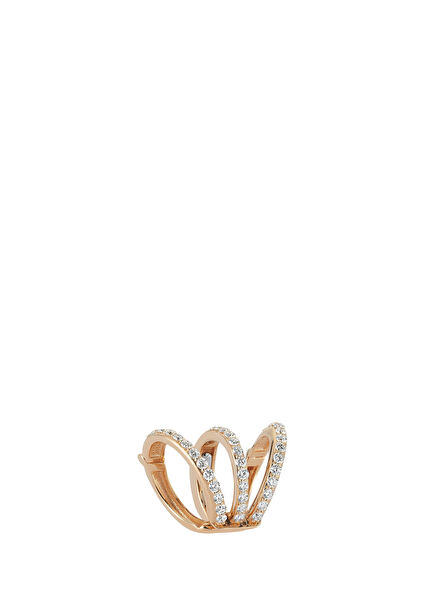 Mondrian Pırlanta Kadın Altın Kıkırdak Küpesi