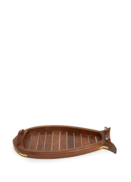Kahverengi Balık Ahşap Tepsi