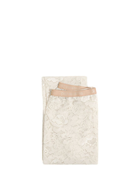 White Women's Lace Pantyhose