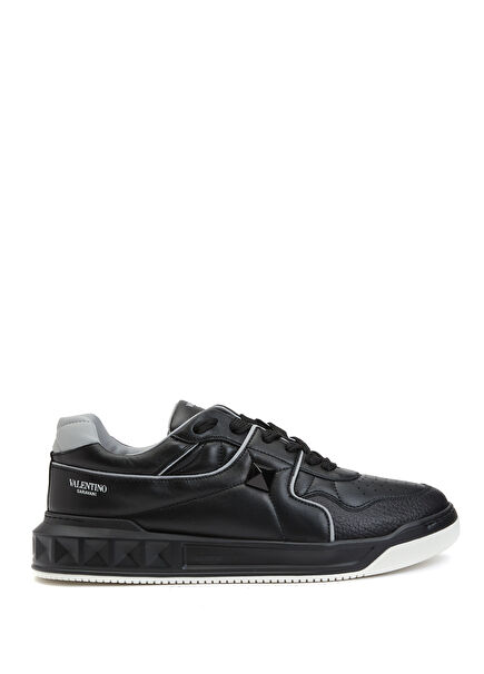 One Stud Siyah Erkek Deri Sneaker