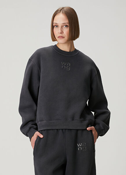 Antrasit Hotfix Logolu Sweatshirt