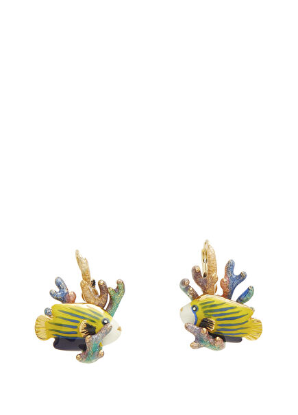 Fish-Shaped Women's Gold Earrings