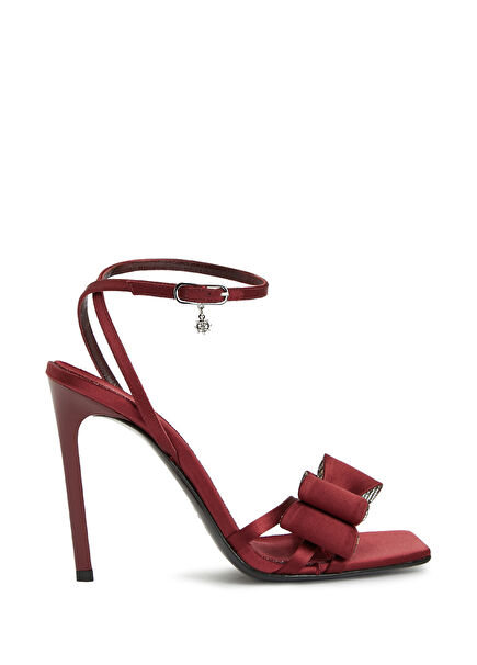 Burgundy Women's Satin Sandals
