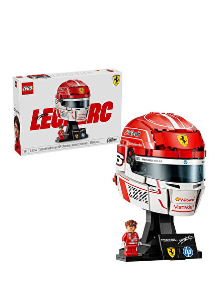 Editions Scuderia Ferrari HP Charles Leclerc Helmet 886 Pieces Ages 14+ F1 Display Model Building Toy
