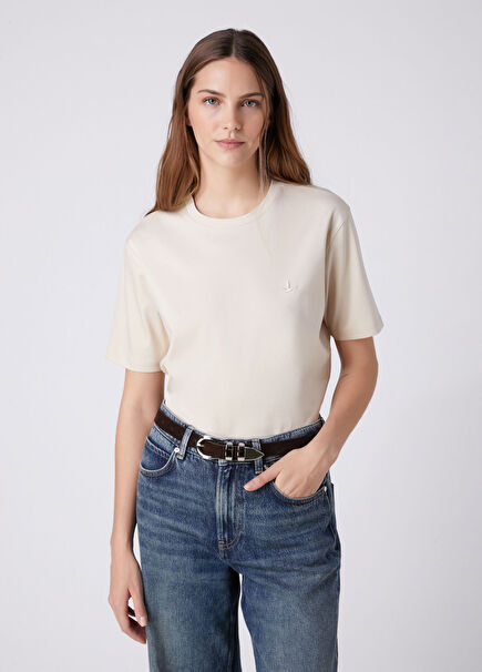 Beige Basic T-Shirt