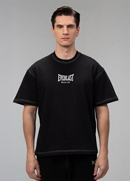 Dot Collection Comfort Fit Black Cotton Short Sleeve Men's T-shirt