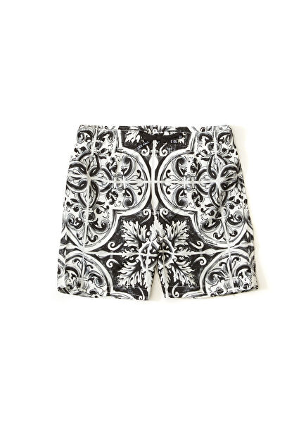 Çok Renkli Majolica Baskılı Erkek Bebek Mayo