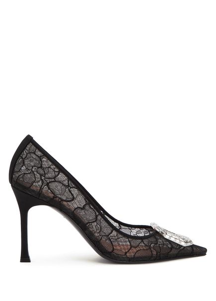 Camelia Black Lace Stilettos