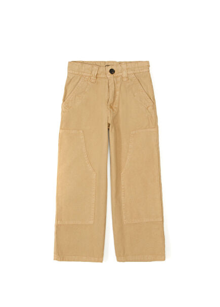 Dark Beige Boys' Pants