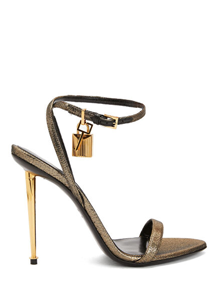 Gold Lock Detailed Women's Sandals