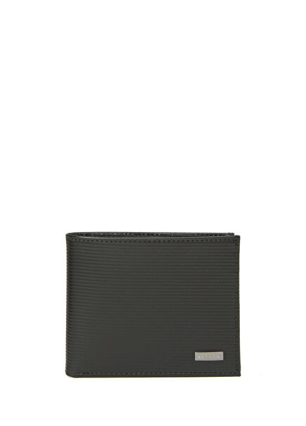 Siyah Çizgi Dokulu Erkek Deri Cüzdan