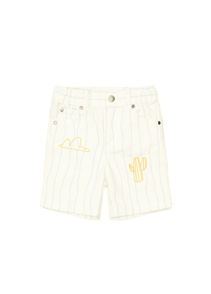 Striped Embroidery Detailed Baby Boy Shorts