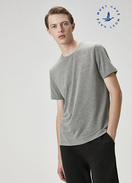 Grey Melange Basic T-Shirt