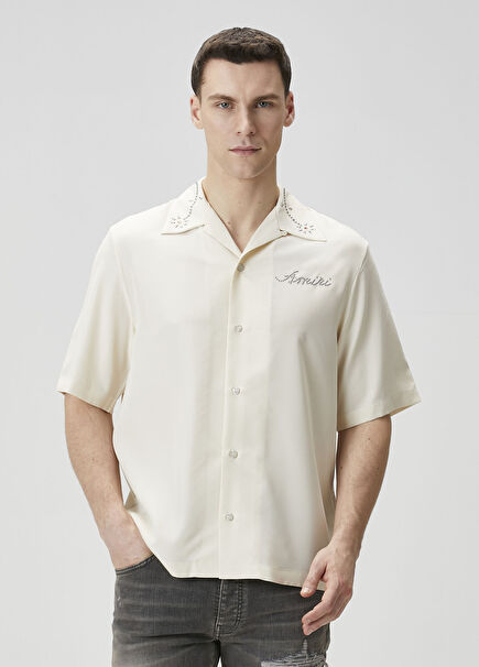 Off-White Trimmed Short-Sleeve Shirt