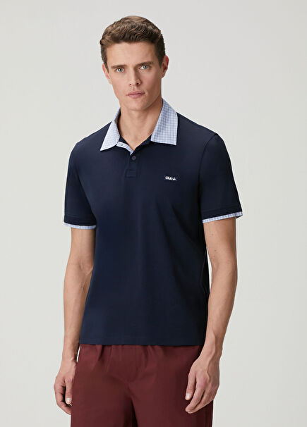 Lacivert Comfort Fit İnce Pike Polo T-shirt