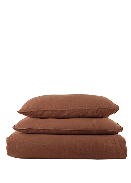 Galya Linen Tobacco Duvet Cover Set