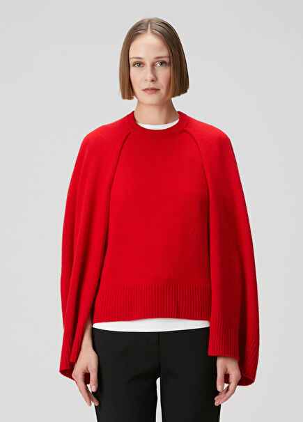 Kırmızı Pelerin Kaşmir Triko