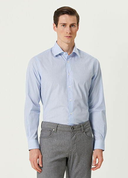 Blue Stripe Patterned Shirt