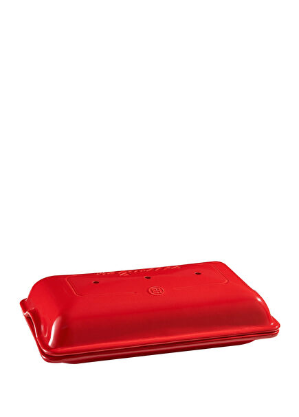 Baget Kırmızı Burgundy Seramik Dikdörtgen Ekmek Fırın Kabı 39x23 cm