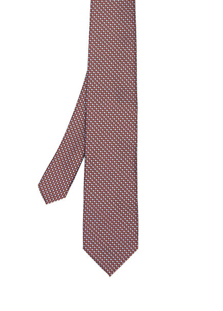 Burgundy Mini Checkered Jacquard Tie