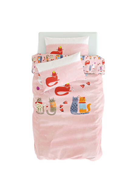 Kitty of Queen Pink Cotton Satin Baby Kids Duvet Cover Set 100 x 150 cm
