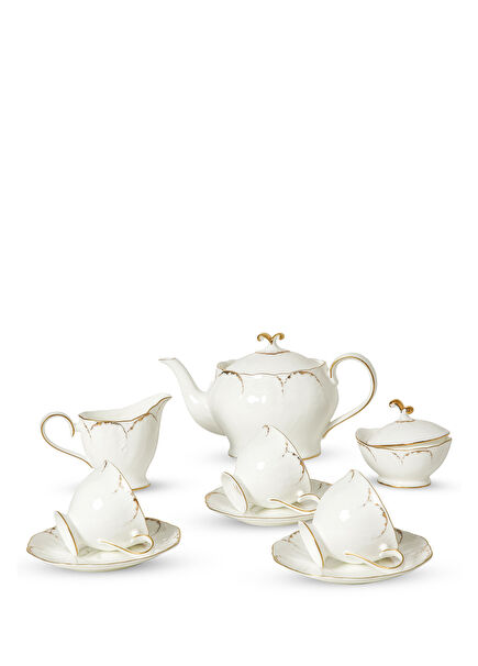 Tiffany Gold Bone China 6 Kişilik 24 Parça Çay Seti 