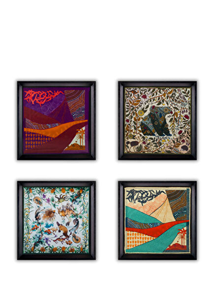 Australia Travel 4 Silk Wooden Paintings
