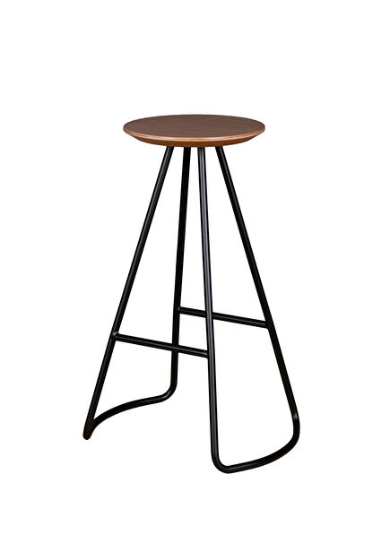 Sama Oak Black Metal Bar Stool