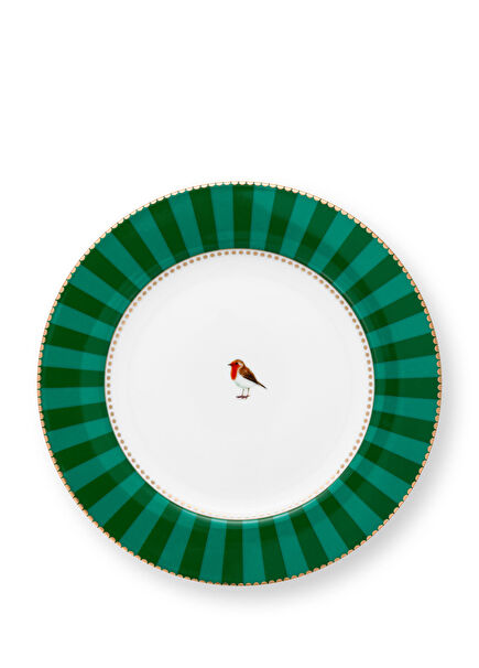 Love Birds Green Porcelain Plate